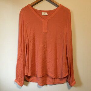 Kaffe Terracotta Orange Boho Viscose Blouse Top 36 EU